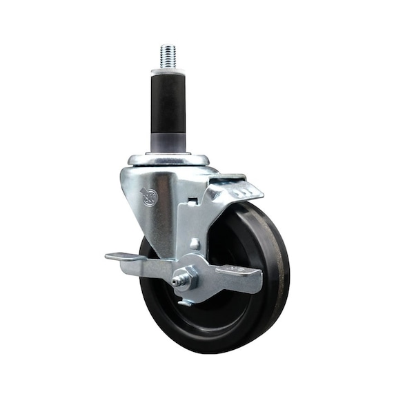 4'' Phenolic Swivel 1-1/8'' Expanding Stem Caster with Brake